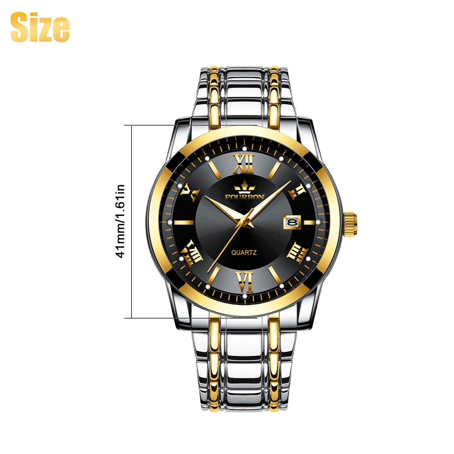 Waterproof Men Watch Classic Stainless Steel Quartz Luminous Business Wristwatch