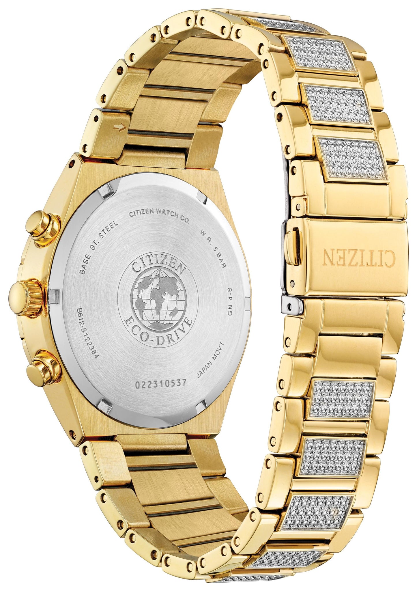 Men'S Eco-Drive Crystal Chronograph Gold Tone Watch - CA0752-58L